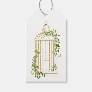 Etiqueta Para Presente Elegante Tag de Presente de Gaiola de Pássaro Dour