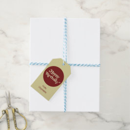 Etiqueta Para Presente Elegante Tipografia Retro Real Feliz Aniversário