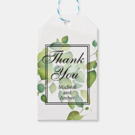 Etiqueta Para Presente Elegante verde botânico em aquarela