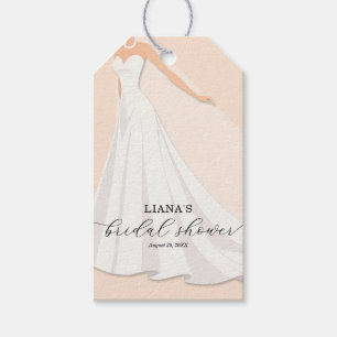 Etiqueta Para Presente Elegante vestido de noiva Favor de chuveiro de noi