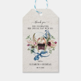 Etiqueta Para Presente Elegante Viking em Aquarela | Obrigado no Casament