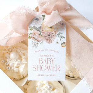 Etiqueta Para Presente Elegante Vintage Floral Chá de fraldas Favor