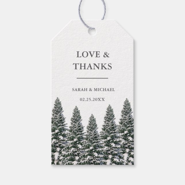 Etiqueta Para Presente Elegante Winter Wonderland Snowflakes (Frente)