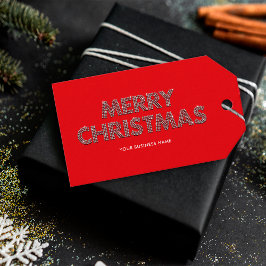 Etiqueta Para Presente Elegantes Diamantes Vermelho Feliz Natal Negócios