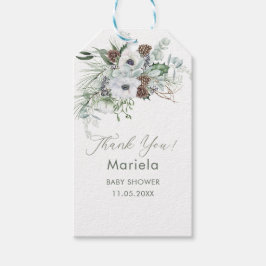 Etiqueta Para Presente Elegantes Flores de Anêmonas de Inverno em Aquarel