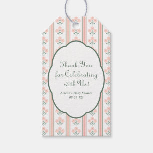 Etiqueta Para Presente Elegantes Flores Rosa Baby Shower Agradecimento