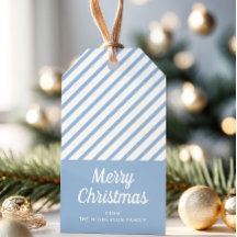 Elegantes Listras Azul Empoeirado Natal 