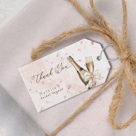 Etiqueta Para Presente Elegantes Pétalas Bolhas de Chuva Casamento Obriga