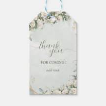 Elegantes Rosas Brancas Agradecimento de Casamento
