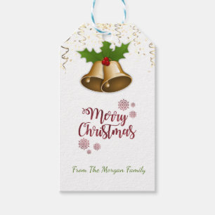 Etiqueta Para Presente Elegantes sinos de Natal, Confetes