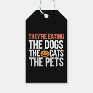 Etiqueta Para Presente Eles Estão Comendo Os Cachorros Os Gatos Os Animai