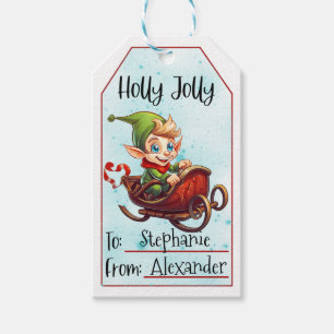 Etiqueta Para Presente Elf de Natal Bonito Personalizar para e de (1)