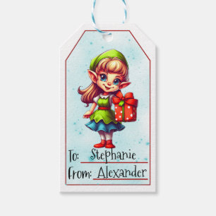 Etiqueta Para Presente Elf de Natal Bonito Personalizar para e de (2)
