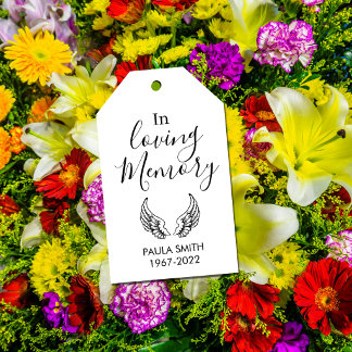Etiqueta Para Presente Em Memória De. Presente de Funeral Em memória cari