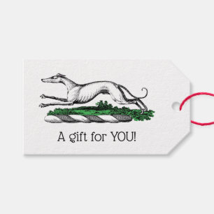 Etiqueta Para Presente Emblem de Tremor Greyhound com Crest Heráldica