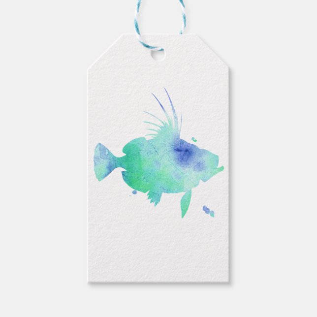 Etiqueta Para Presente embrulho de peixe-oceano (Frente)