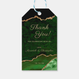 Etiqueta Para Presente Emerald Green Dourado Agate Casamento Obrigado