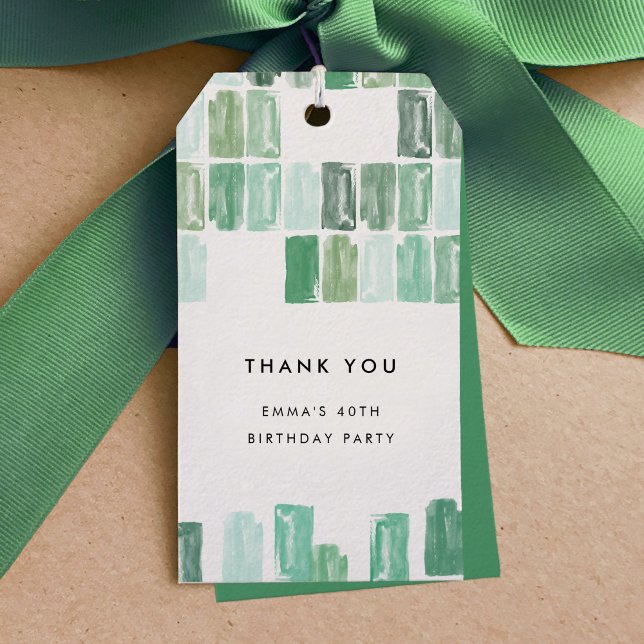 Etiqueta Para Presente Emerald Green Painted Jewels Obrigado (Emerald Green Painted Jewels Thank You Gift Tags)