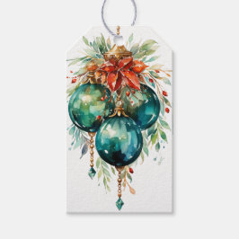 Etiqueta Para Presente Emerald & Ruby Delights: Uma Fusão Vermelha e Verd