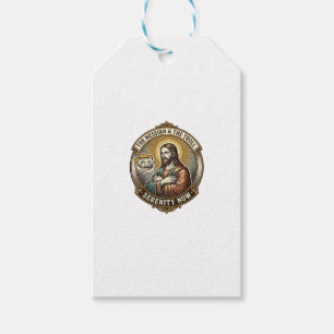 Etiqueta Para Presente Emoji do Jesus Cruzando os Braços Face de Troll da