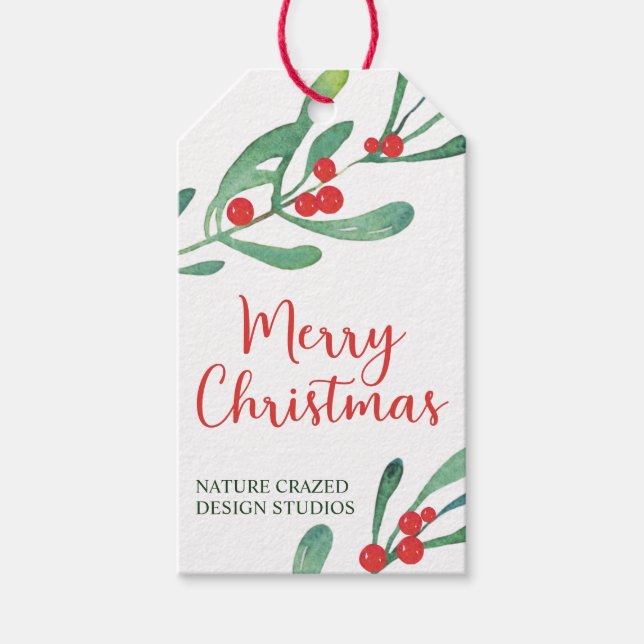 Etiqueta Para Presente Empresa de Natal da Moderna Holly (Frente)