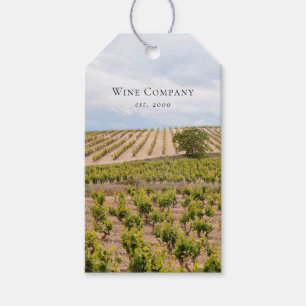 Etiqueta Para Presente Empresa de Vinho com Paisagem de Vinhedo Personali