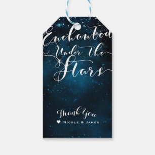 Etiqueta Para Presente ENCANTADO SOB AS ESTRELAS Azul Estelar de Casament