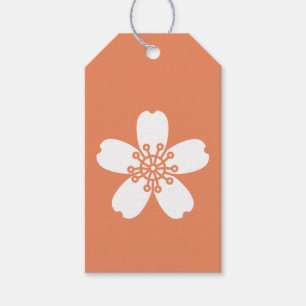 Etiqueta Para Presente Encantador Sakura na Etiqueta do Presente Coral