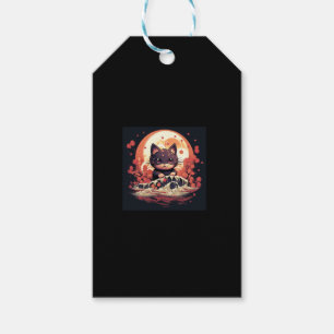 Etiqueta Para Presente Encantamento Halloween_ Black Cat, Pumpkins, Wave