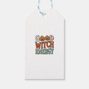 Etiqueta Para Presente Energia de Boa Bruxa Design Vetorial de Halloween
