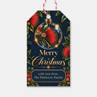 Etiqueta Para Presente Enfeite de Natal Pōhutukawa Sobrenome da Família