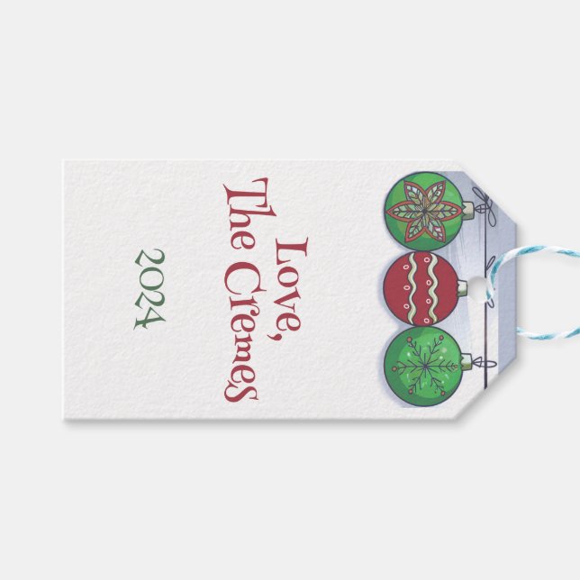 Etiqueta Para Presente Enfeites de natal (Frente (horizontal))