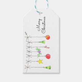 Etiqueta Para Presente Enfeites de Natal Coloridos