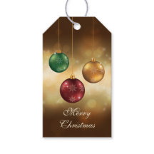 Enfeites de Natal Coloridos Sobre Bokeh Amarelo