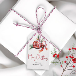 Etiqueta Para Presente Enfeites de natal com ramos de arco vermelho e de 