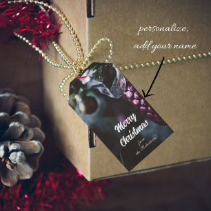 Etiqueta Para Presente Enfeites de natal de glamour escuros