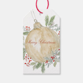 Etiqueta Para Presente Enfeites de natal Dourado de Aquarela