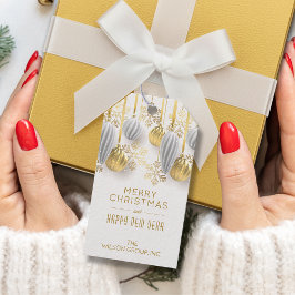 Etiqueta Para Presente Enfeites de natal Dourados e Prateados