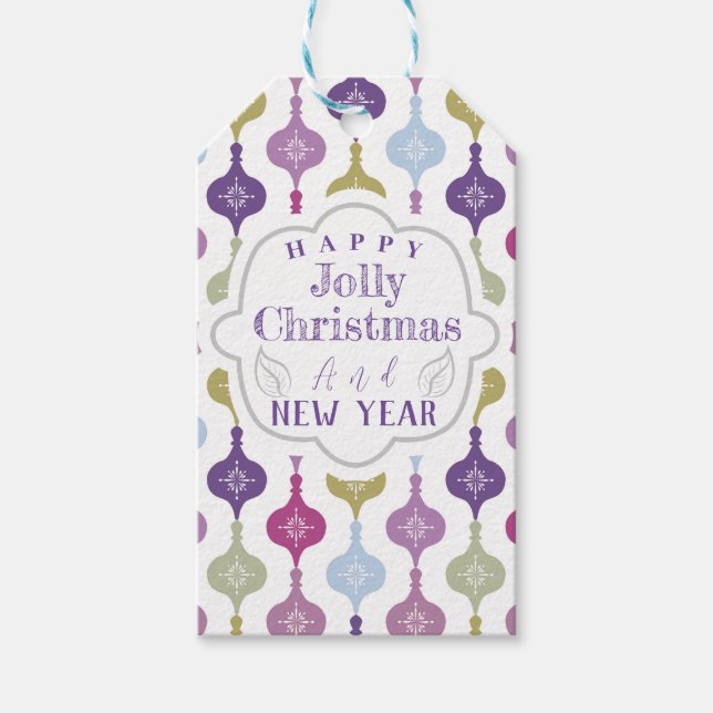 Etiqueta Para Presente Enfeites de natal moderno (Frente)