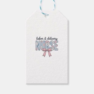 Etiqueta Para Presente Enfermeira de Trabalho e Parto Laço Floral Camisa 