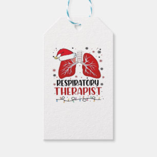 Etiqueta Para Presente Enfermeira Terapeuta Respiratória Natal, Pulmão Na