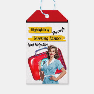Etiqueta Para Presente Enfermeiro Retroativo Pinup_ Nursing Notas