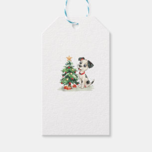 Etiqueta Para Presente Engraçado dia de Natal e boa fantasia de cachorro