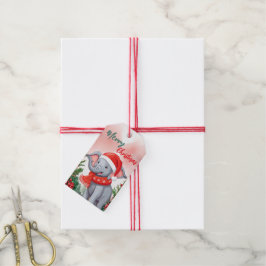 Etiqueta Para Presente Engraçado Feliz Natal Fúria papais noeis de Elefan