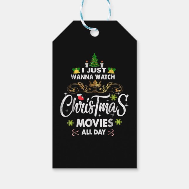Etiqueta Para Presente Engraçado Filme de Natal, Filmes de Natal (Frente)