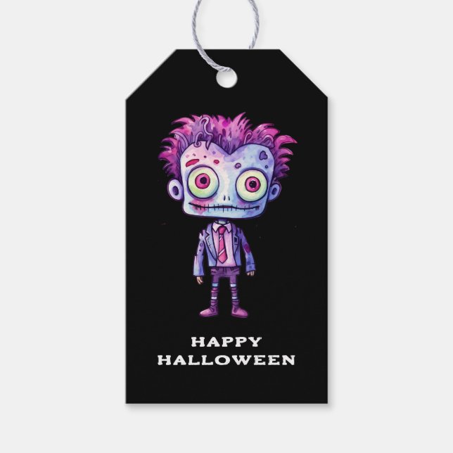 Etiqueta Para Presente Engraçado Frankenstein Monster Halloween (Frente)