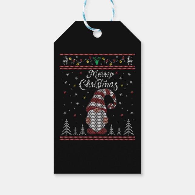 Etiqueta Para Presente Engraçado Gnomo Feliz Natal (Verso)