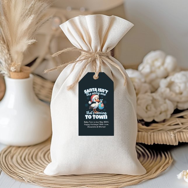 Etiqueta Para Presente Engraçado natal, bebê grávida, anúncio (Criador carregado)