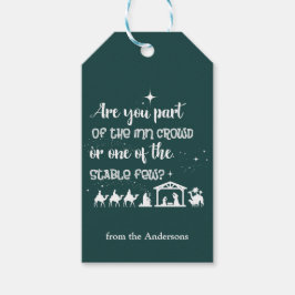 Etiqueta Para Presente Engraçado Natal Cristão Natividade Verde