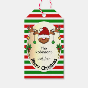 Etiqueta Para Presente Engraçado Natal Vermelhos e Verdes, Personalizado